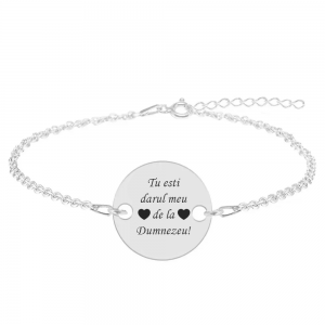 Bratara argint banut 16 mm - personalizata cu text